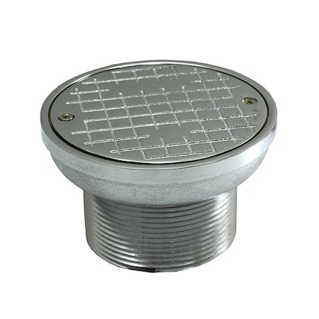 Jones Stephens 3in. Metal Cleanout Spud with 5in. Chrome Plated Round Cover C37800